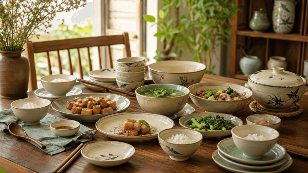 Ăn gì ở Bát Tràng: canh măng mực và mâm cỗ truyền thống